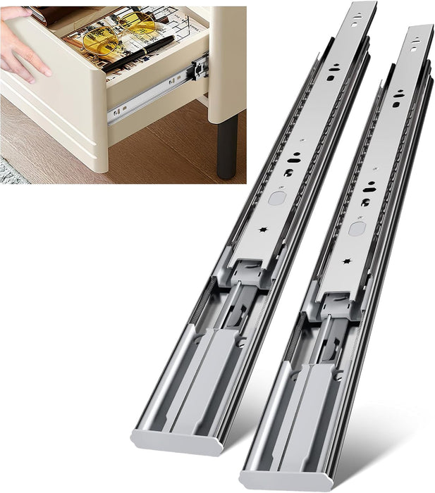 LONTAN 4 Pairs 12 Inch Heavy Duty Soft Close Drawer Slides - 100LB Load Capacity Full Extension Drawer Glides Side Mount Ball Bearing Dresser Cabinet Rails with Screws