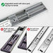 LONTAN 16 inch Heavy Duty Soft Close Drawer Slides 1 Pair 3 Fold Full Extension Ball Bearing Drawer Glides Side Mount Cabinet Rails with Rear Mounting Brackets 100lb Capacity