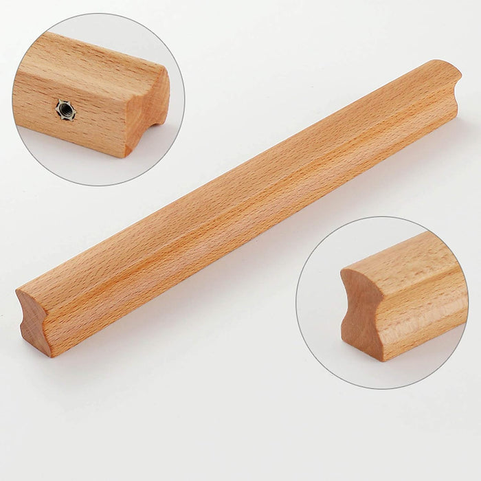 Modern Solid Natural Wood Drawer Pulls