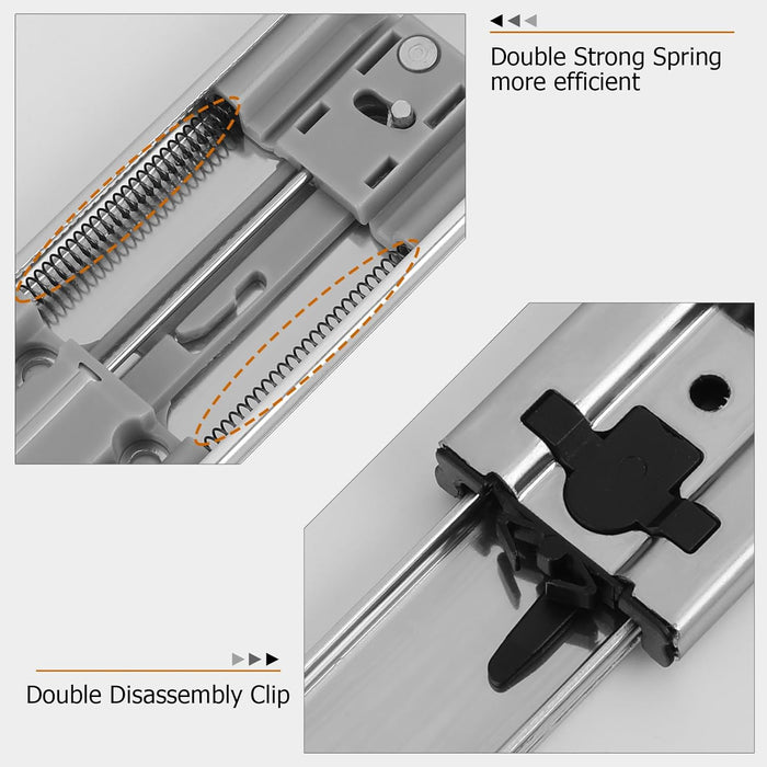 LONTAN 1 Pair Soft Close Drawer Slides 14 Inch Kitchen Drawer Slides - Ball Bearing 3 Fold 12.4" Extension Heavy Duty Drawer Slides, 100LB Capacity
