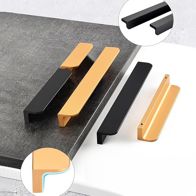 Simple Solid Aluminum Alloy Finger Edge Cabinet Pulls