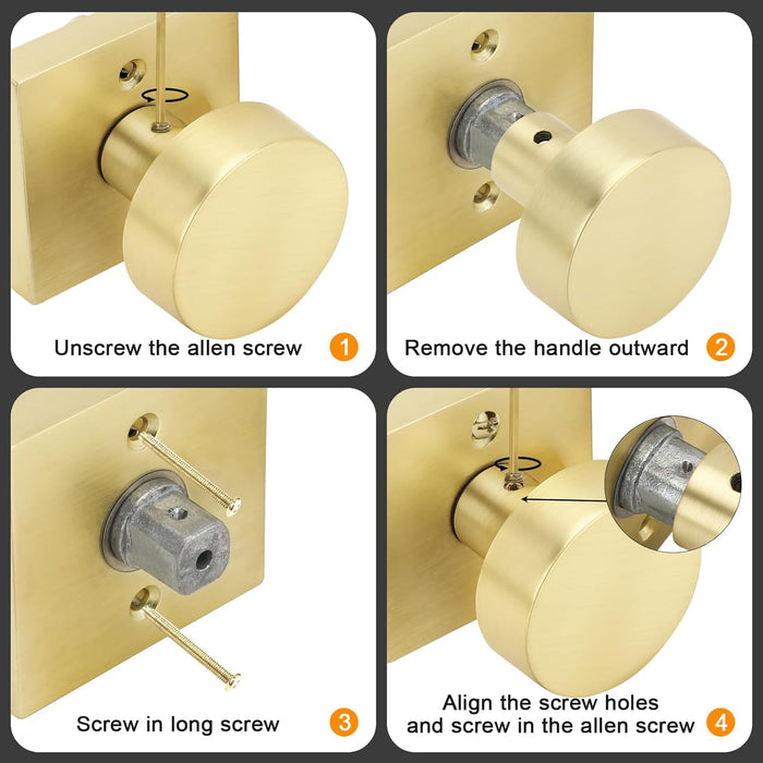 Passage Square Door Knobs for Closet Doors Hallway Dining Room