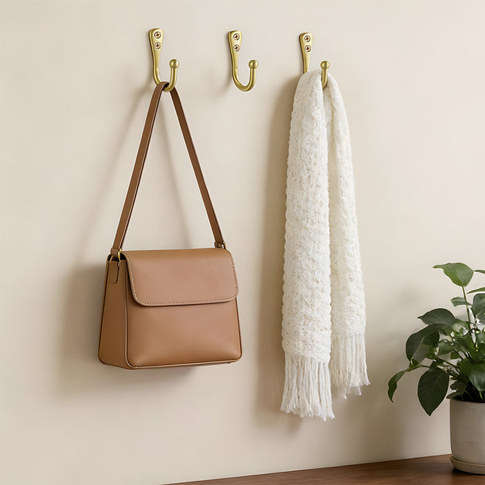 Vintage Brass Single Wall Hooks