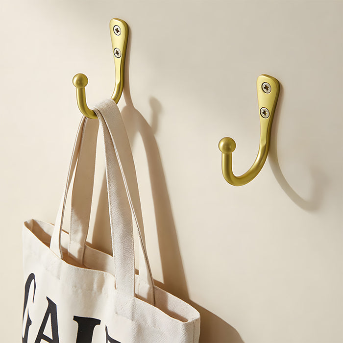 Vintage Brass Single Wall Hooks