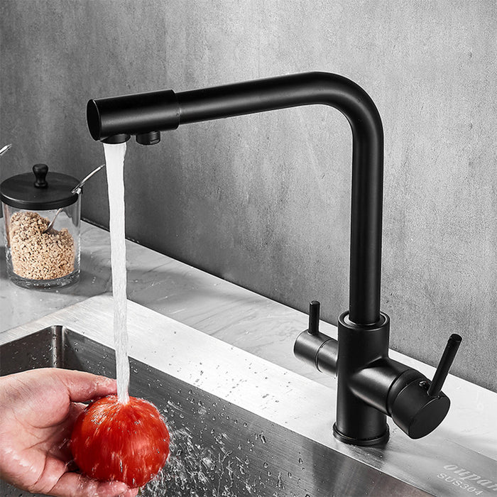 Dual Lever Kitchen Mixer Faucet with Water Filtering