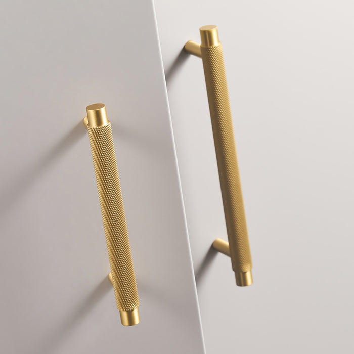 Brass Knurled T-Bar Cabinet Drawer Handles
