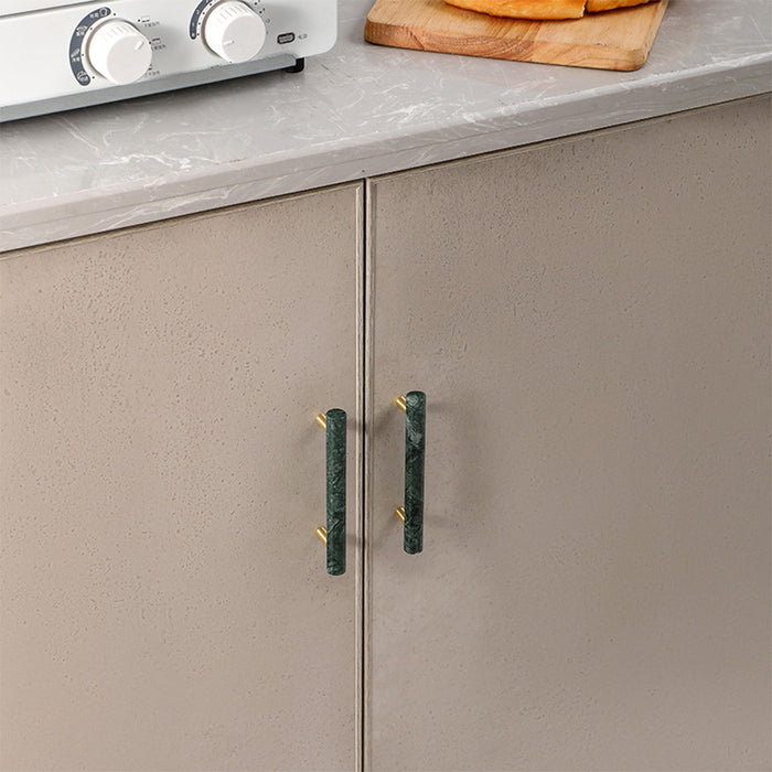 Modern Marble&ZincAlloy T-Bar Kitchen Cabinet Pulls