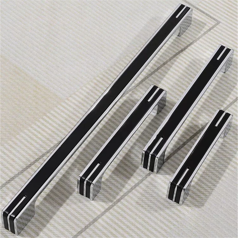 Unique Chrome Two-Tone Modern Kitchen Cabinet Handles | Goldenwarm
