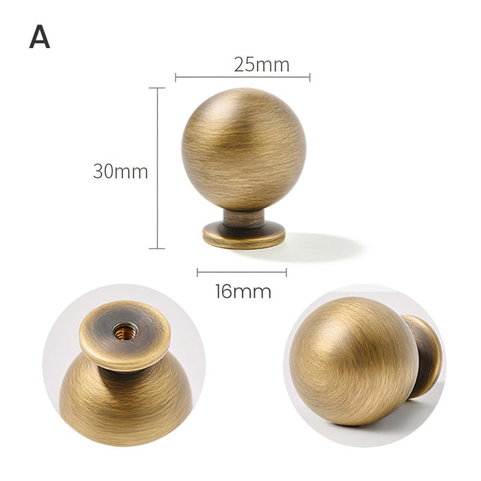 Vintage Bronze Solid Brass Single Hole Cabinet Knob with Backplate