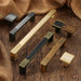 Square Textured Gold & Black Drawer Handles