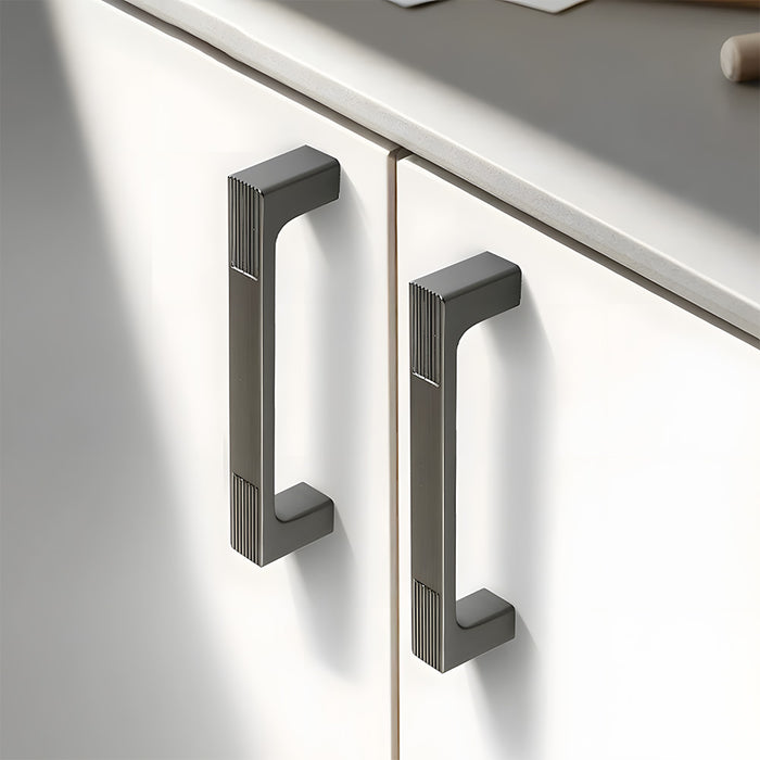 Square Textured Gold & Black Drawer Handles