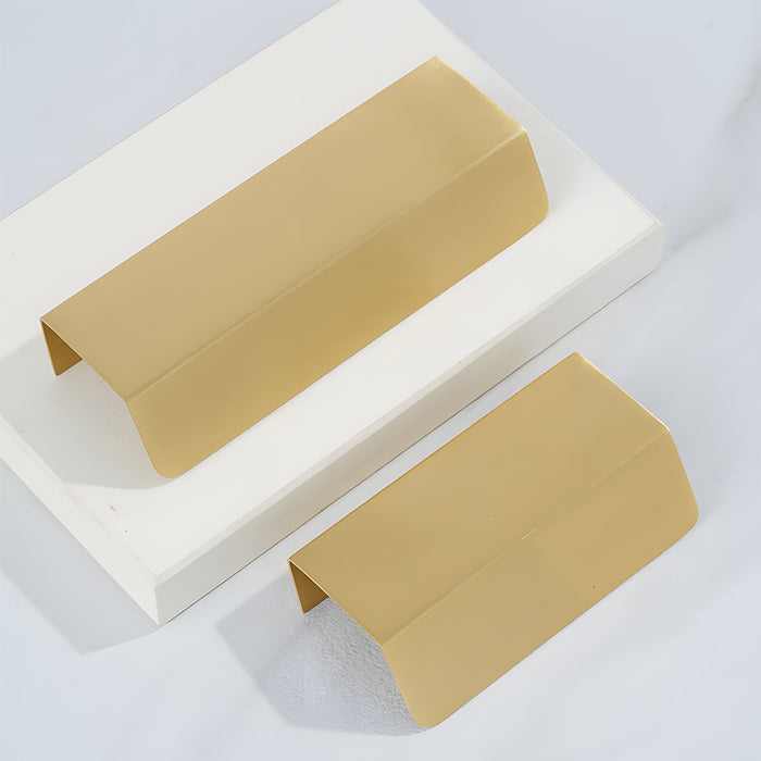 Modern Simple Embedded Brass Gold Edge Pulls
