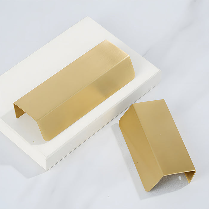 Modern Simple Embedded Brass Gold Edge Pulls