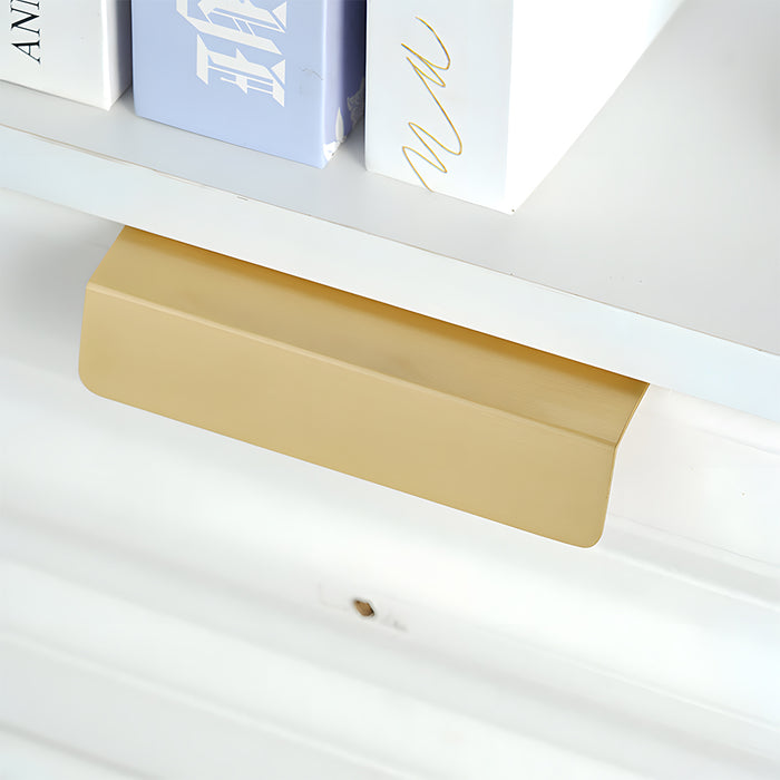 Modern Simple Embedded Brass Gold Edge Pulls