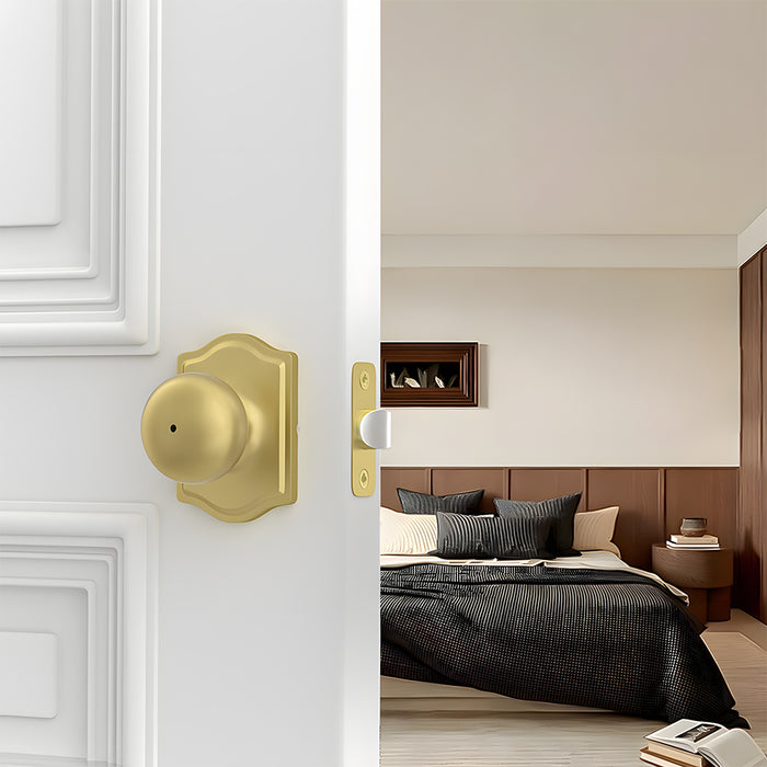6 Pack Stainless Steel Classic Gold Interior Door Knobs