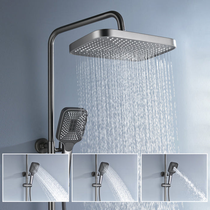 Wall-mounted Waterfall Shelf Bathroom Mixer Faucet Digital Display Shower Set