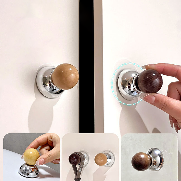 Solid Wood Suction Cup Cabinet Knob Door Hook