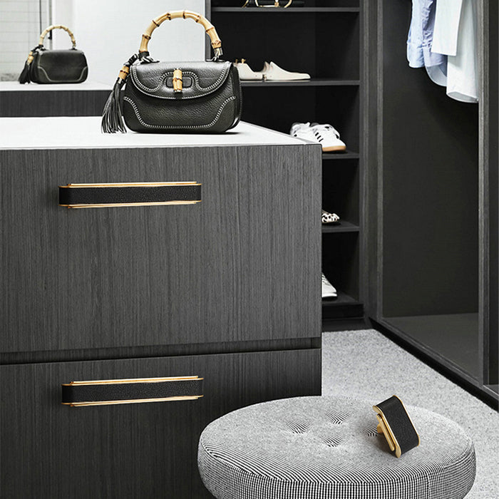 Luxury Leather Pattern Cabinet Pulls