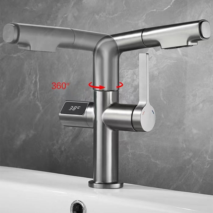 Push Button Switching Temperature Digital Bathroom Faucet