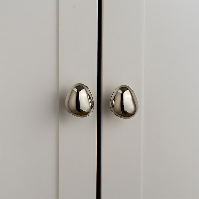 Organic Pebble Brushed Mushroom Drawer Knobs for Kitchen