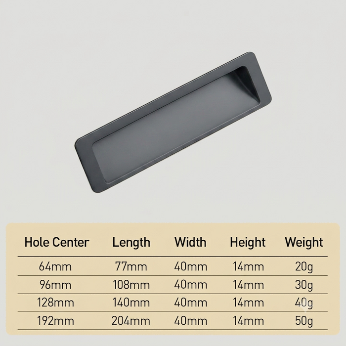 Modern Recessed Invisible Sliding Door Cabinet Handles