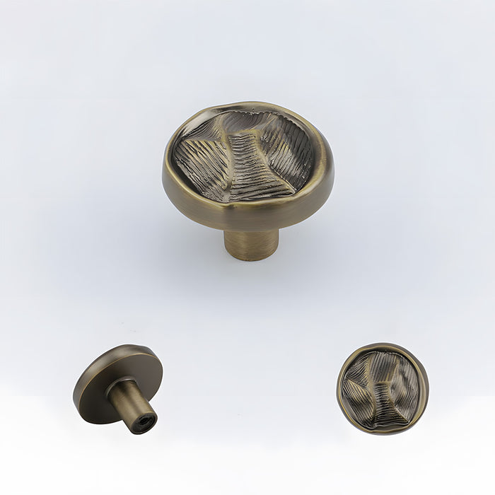 Organic Round Textured Zinc Alloy Cabinet Knobs