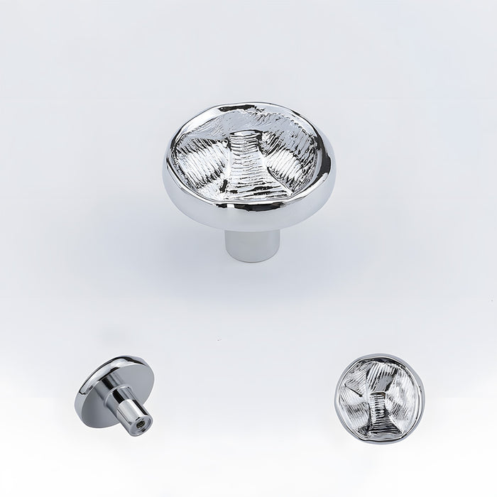Organic Round Textured Zinc Alloy Cabinet Knobs