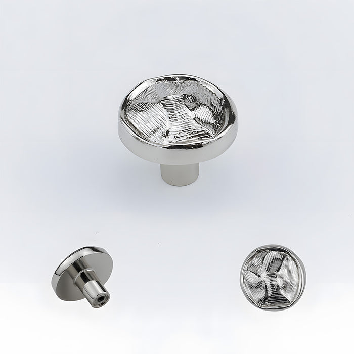 Organic Round Textured Zinc Alloy Cabinet Knobs