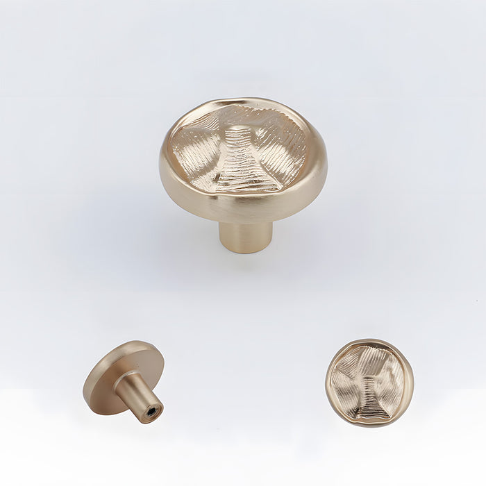 Organic Round Textured Zinc Alloy Cabinet Knobs