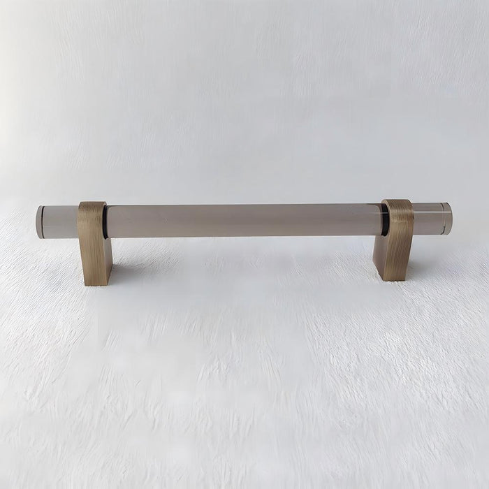 Modern Acrylic and Brass Drawer Pulls Cabinet Handles