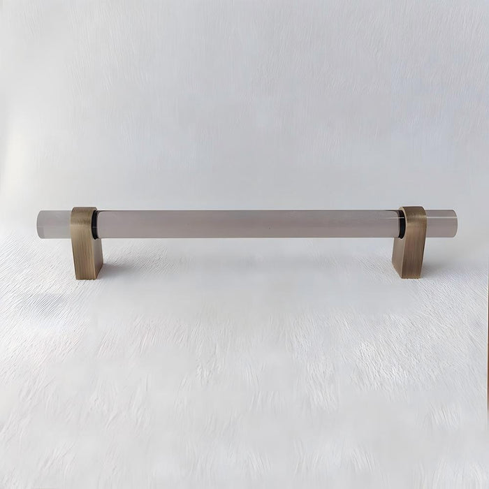 Modern Acrylic and Brass Drawer Pulls Cabinet Handles