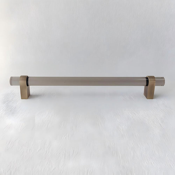 Modern Acrylic and Brass Drawer Pulls Cabinet Handles