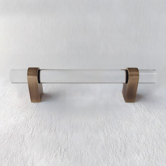 Modern Acrylic and Brass Drawer Pulls Cabinet Handles