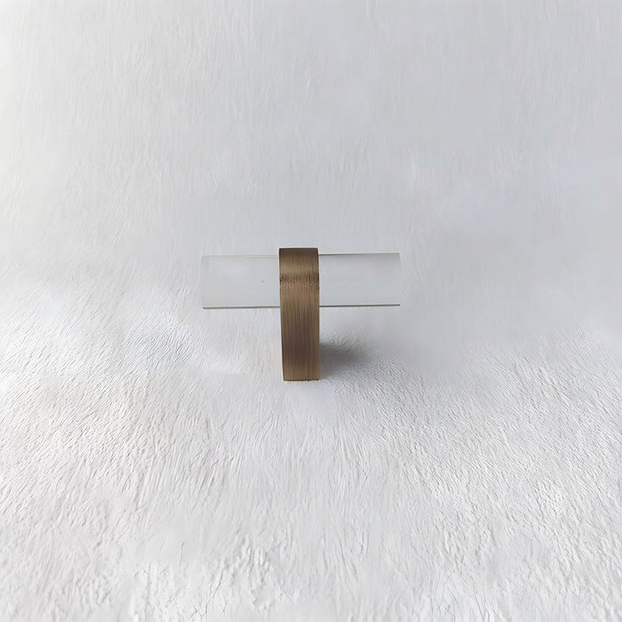Modern Acrylic and Brass Drawer Pulls Cabinet Handles