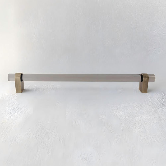 Modern Acrylic and Brass Drawer Pulls Cabinet Handles