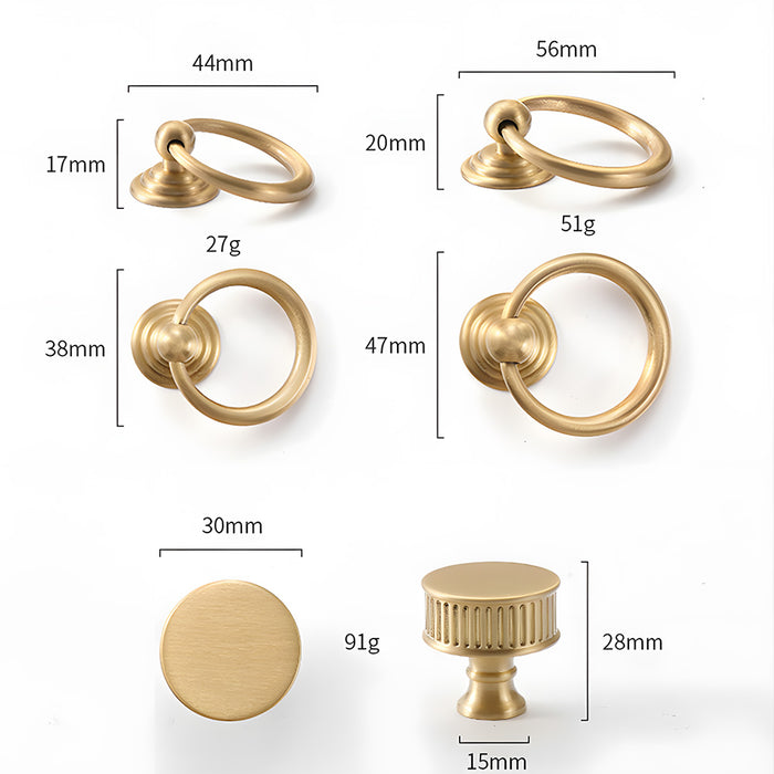 Antique Art Deco Brass Cabinet Knobs and Pulls