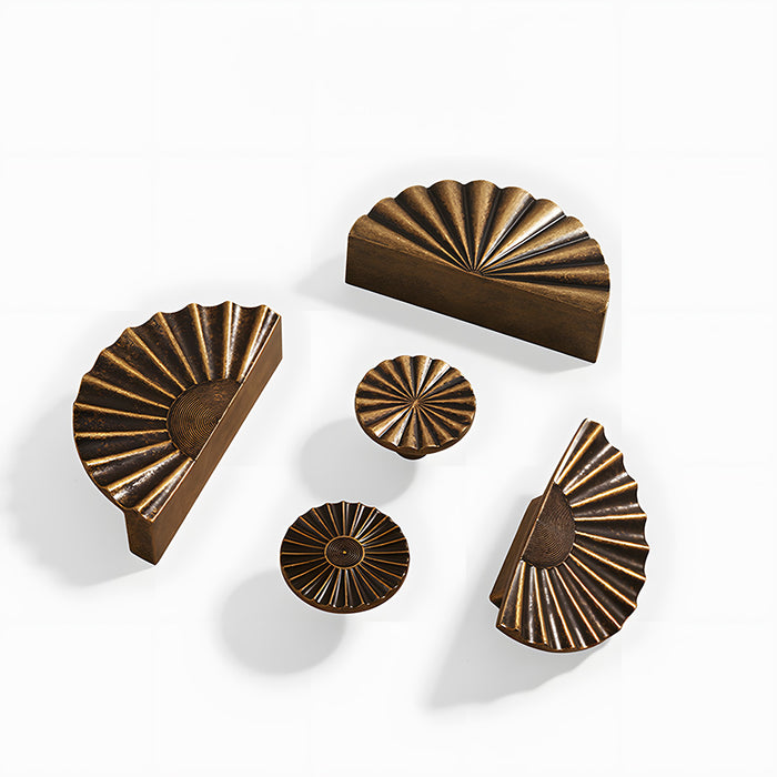Antique Sunburst Half Circle Cabinet Pulls
