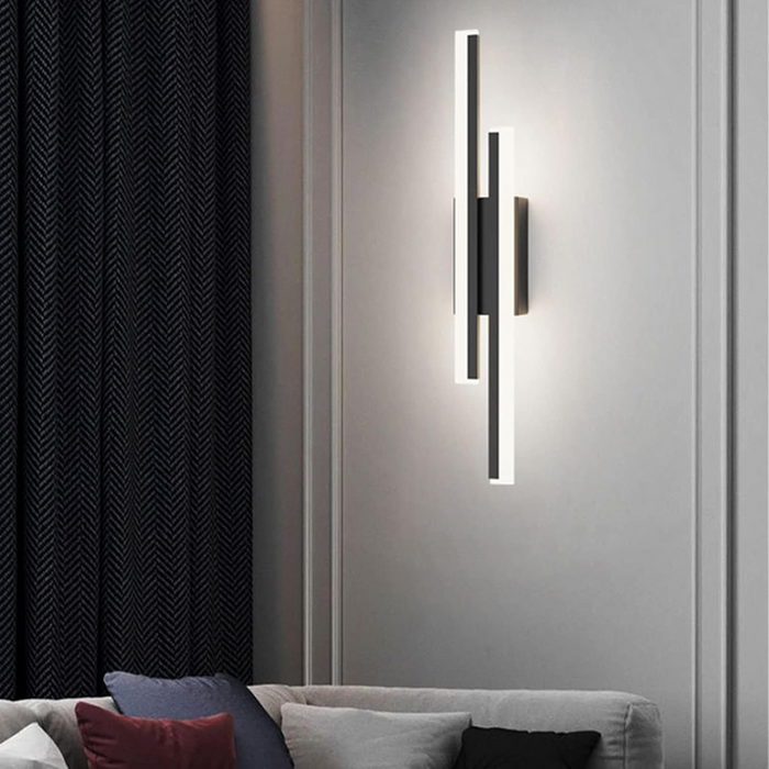 Modern Black Linear LED Wall Sconce Lighting for Bedroom & Living Room