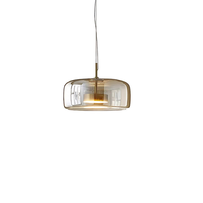 Modern Glass Pendant Lights in Amber or Smoked Glass