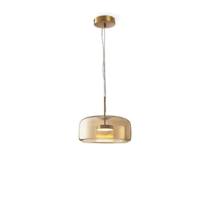 Modern Glass Pendant Lights in Amber or Smoked Glass