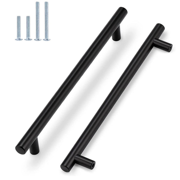 20/30/50 Pack Round Cabinet Pulls Euro Style Black Bar Pull For Kitchen