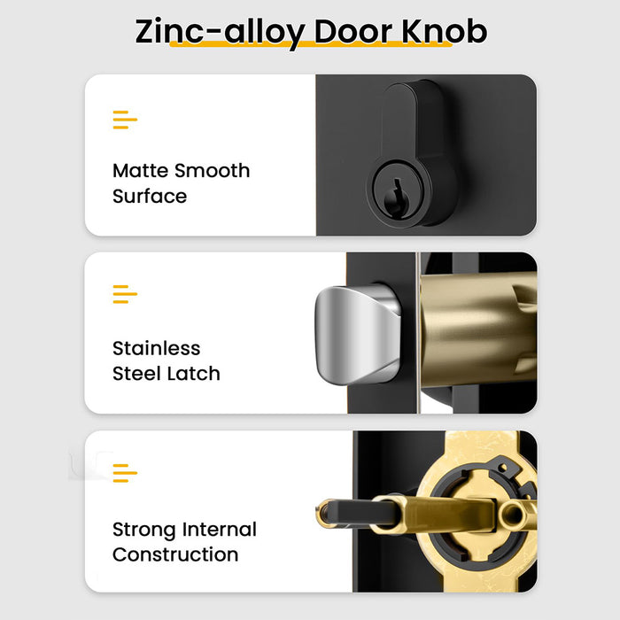 Matte Black & Brushed Nickel Entry Door Handle Set