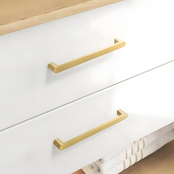 Simple Gold Solid Brass Cabinet Handles