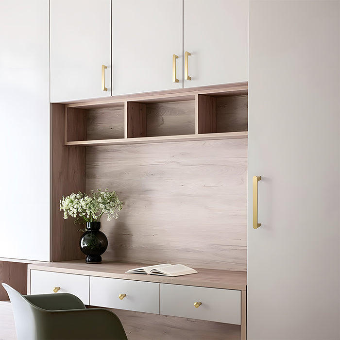 Simple Gold Solid Brass Cabinet Handles