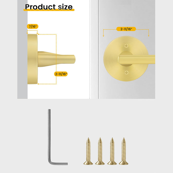 2 Pack Brushed Gold Dummy Door Handles Interior Door Levers