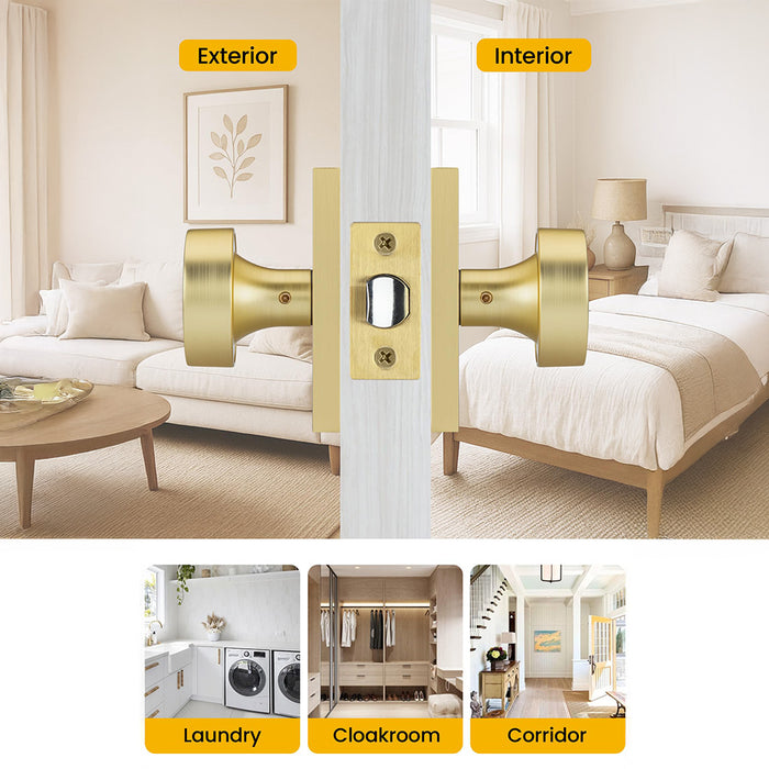 Rectangle Zinc Alloy Interior Passage Door Knobs