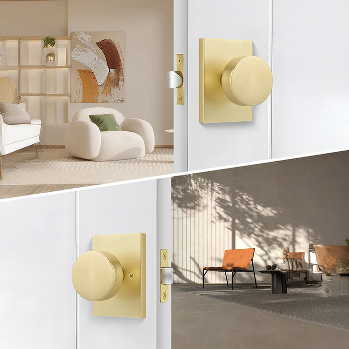 Rectangle Zinc Alloy Interior Passage Door Knobs