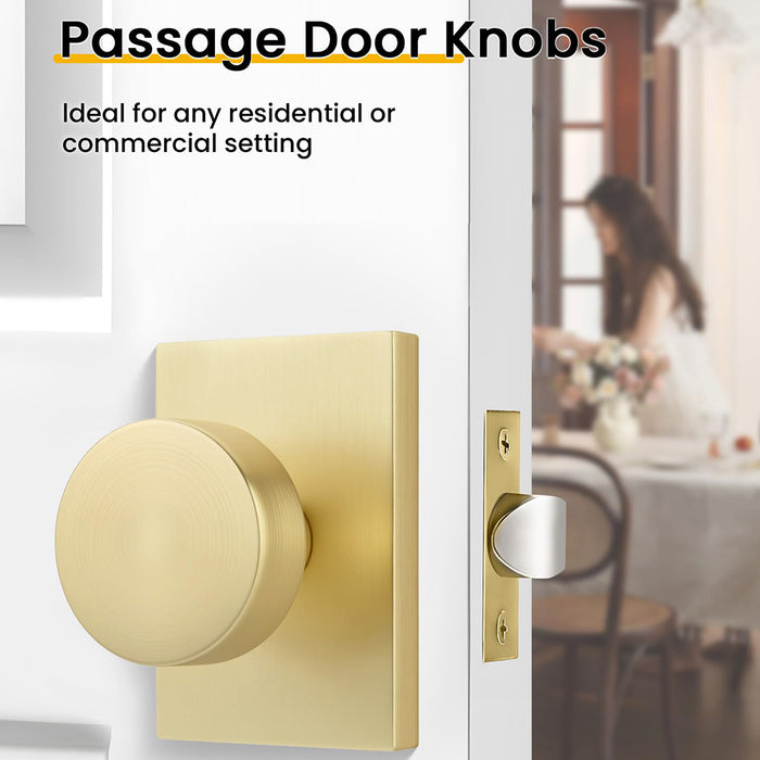Rectangle Zinc Alloy Interior Passage Door Knobs