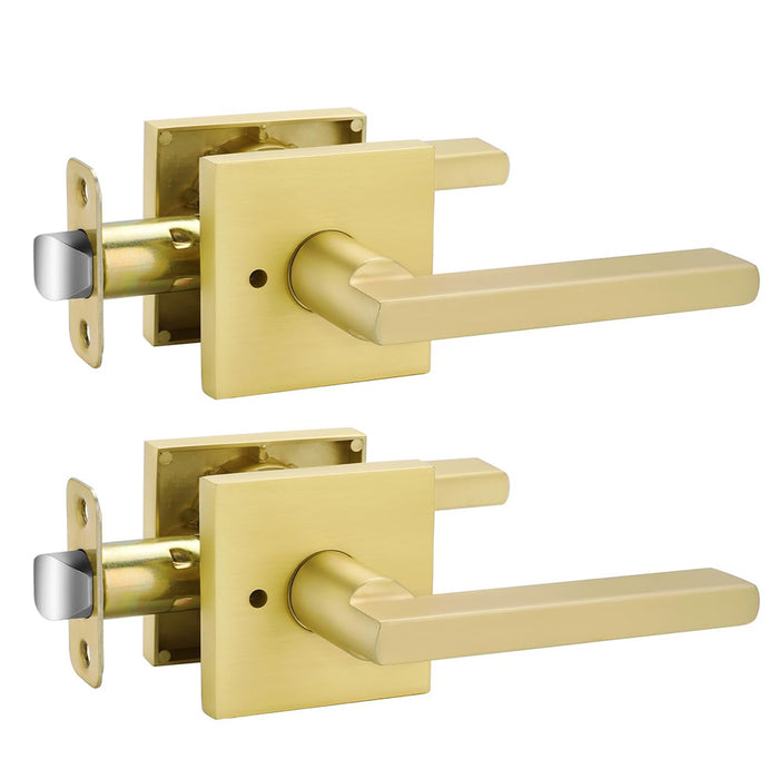 Modern Brushed Gold Privacy Passage & Dummy Interior Door Handles