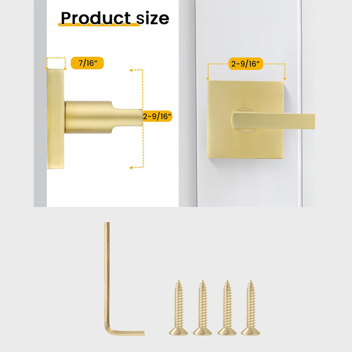 Modern Brushed Gold Privacy Passage & Dummy Interior Door Handles